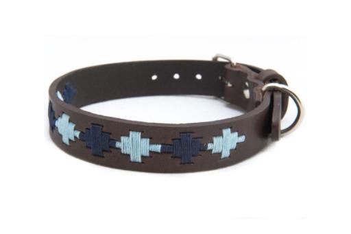 Firearm: Pioneros Dog Collar Small - Pampa Cross, Navy and Pale Blue