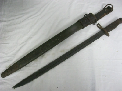 Firearm: Remington 1917 American Remington Bayonet & Scabbard. 