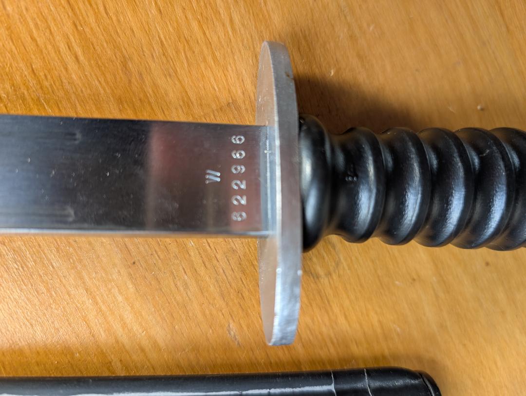 Swiss SIG Model 1957 Prototype Fighting Knife in composition scabbard