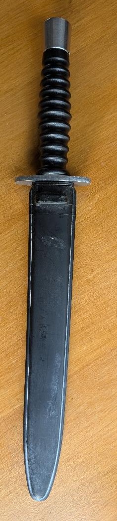 Swiss SIG Model 1957 Prototype Fighting Knife in composition scabbard
