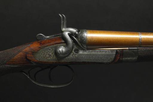 Firearm: Joseph Lang Hammer Gun Bar In Wood Sleeved Damascus