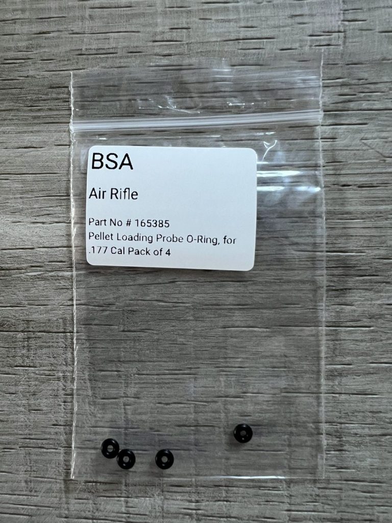 BSA - VARIOUS AIR RIFLE Part No 165385 PACK OF 4 O-RING REPLACEMENTS FOR PELLET LOADING PROBE 177 CAL Condition NEW Our Ref GP130836