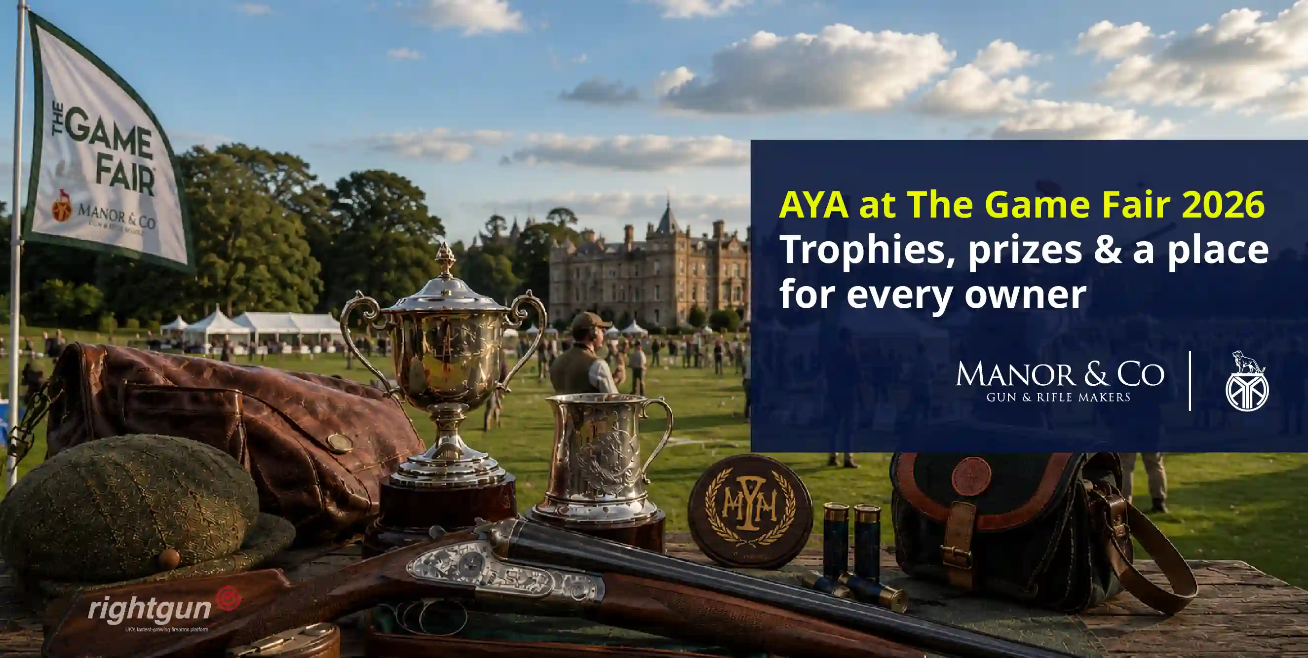 AYA at The Game Fair 2026: Side-by-side clay shoot, concourse competition and owner prizes on the Manor & Co stand